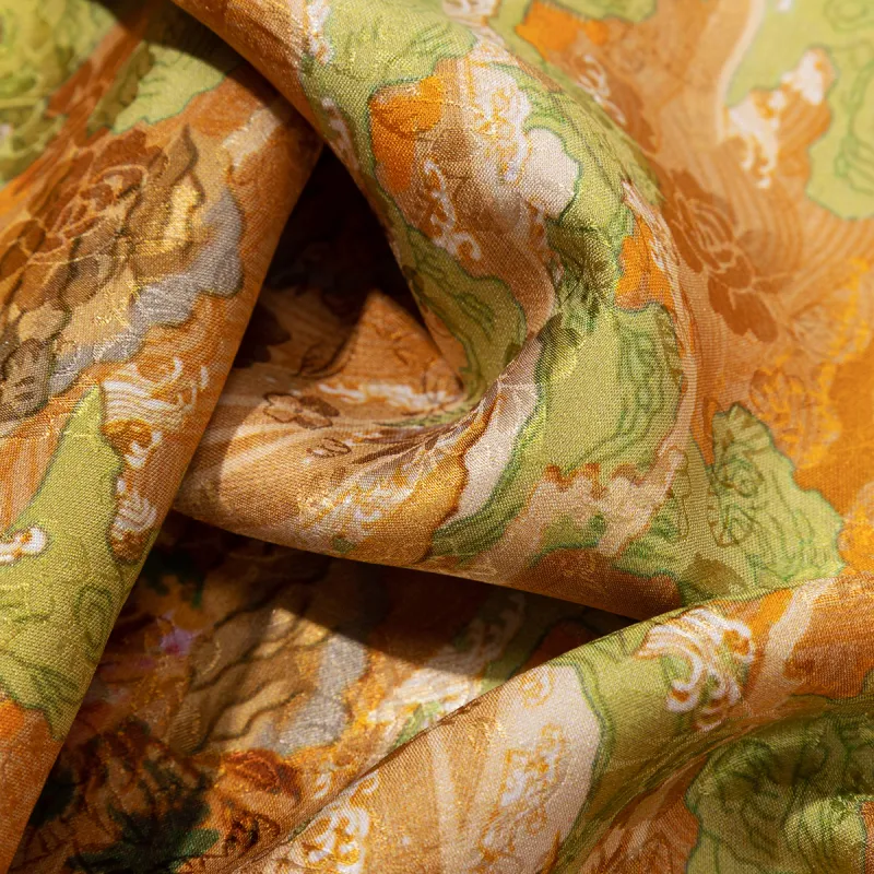 Shanghai Story 100% Mulberry Silk Scarves Women's Luxurious Golden Autumn, Gift Box Set-9