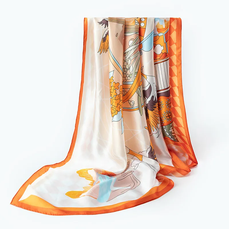 Shanghai Story 100% Mulberry Silk Scarves Women's Blue White, Gift Box Set-80