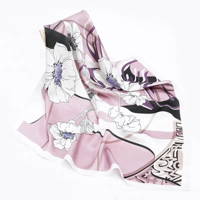 Shanghai Story 100% Mulberry Silk Silk Scarves Women's Patch Bamboo Leaf Flower Gift Box Set-109