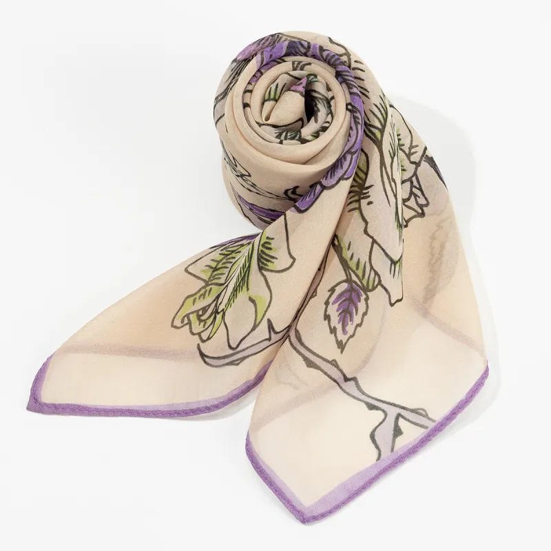 Shanghai Story 100% Mulberry Silk Silk Scarves Women's Ethereal Beauty Shadow Gift Box Set-13