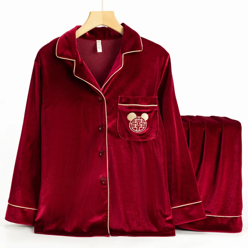 Shanghai Story Pajama Set Unisex 2 Piece Set Burgundy-2