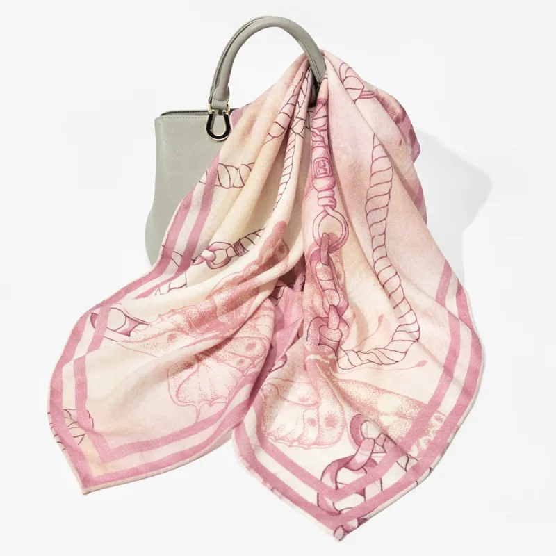 Shanghai Story Sheep Wool Knit Scarves Women's 6 Colors Available For Selection-7