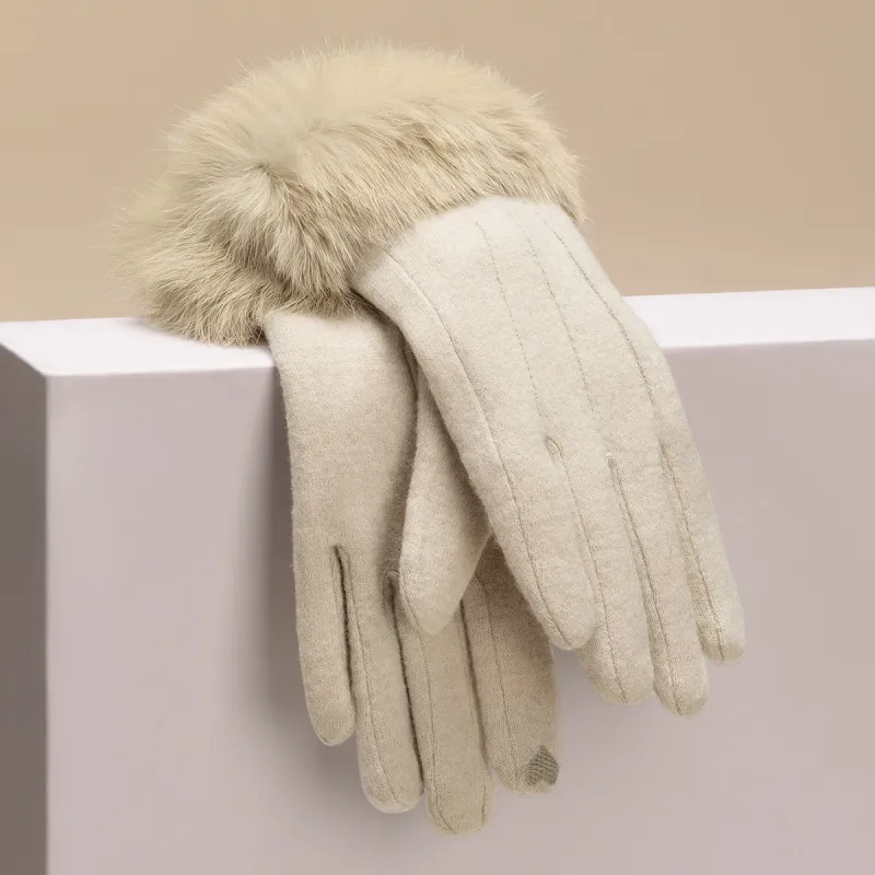 Shanghai Story Wool Blend Knit Gloves Women's 5 Colors-26