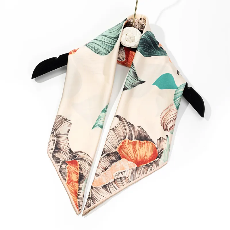 Shanghai Story 100% Mulberry Silk Scarves Women's Fragrant Tea Elegance, Gift Box Set-45