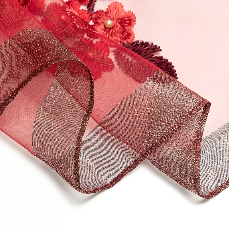 Shanghai Story Polyester Silk Scarves Women's Beaded Feather Fall-21