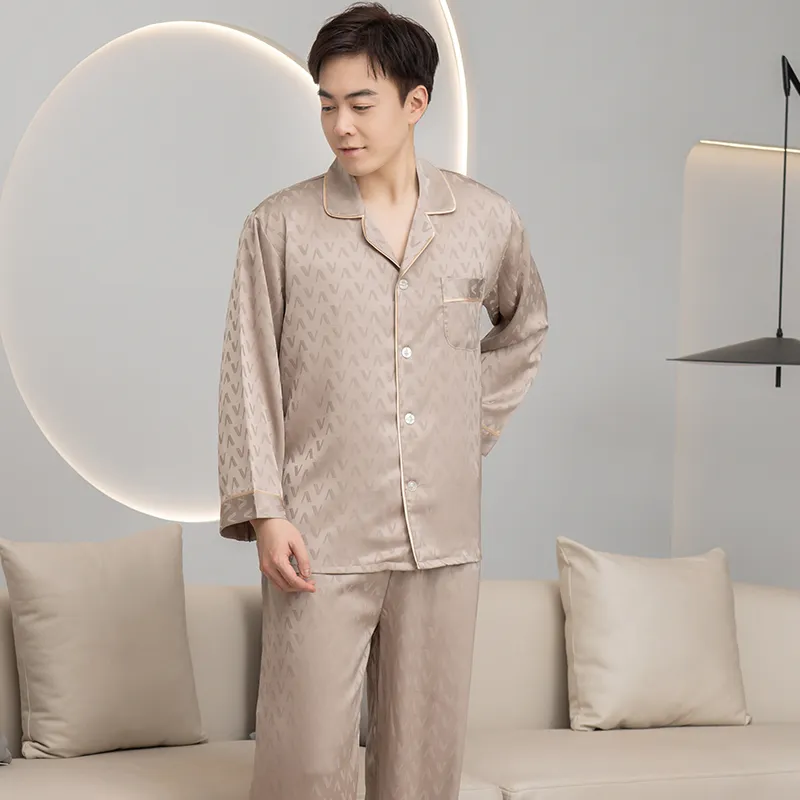 Shanghai Story Pajama Set Men's Light Coffee-5