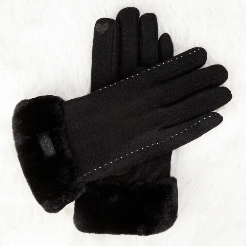 Shanghai Story Wool Blend Knit Gloves Women's-13