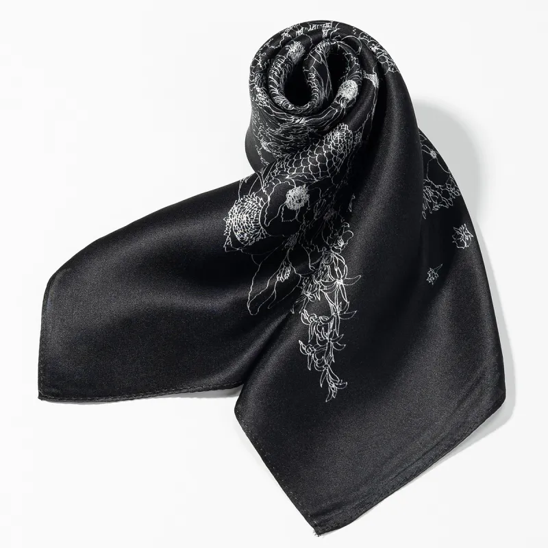Shanghai Story 100% Mulberry Silk Silk Scarves Women's Patch Bamboo Leaf Flower Gift Box Set-97