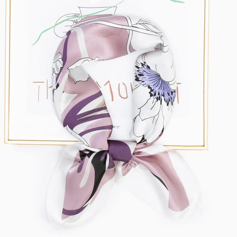 Shanghai Story 100% Mulberry Silk Silk Scarves Women's Patch Bamboo Leaf Flower Gift Box Set-110