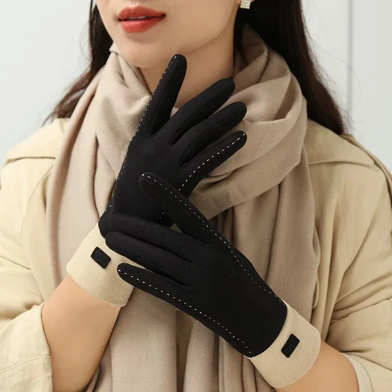 Shanghai Story Polyester Knit Gloves Women's 4 Colors-5