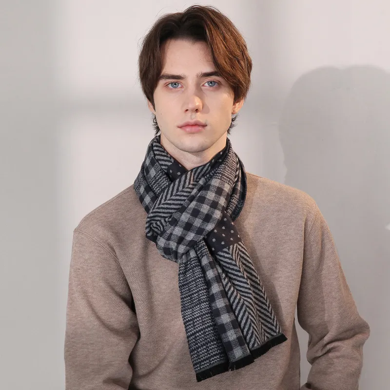 Shanghai Story Polyester Knit Scarves Men's-23