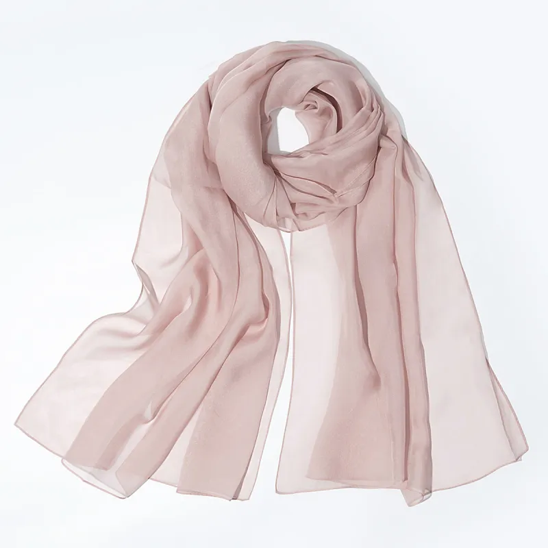 Shanghai Story 100% Mulberry Silk Silk Scarves Women's Dusty Pink Gradient Gift Box Set-10