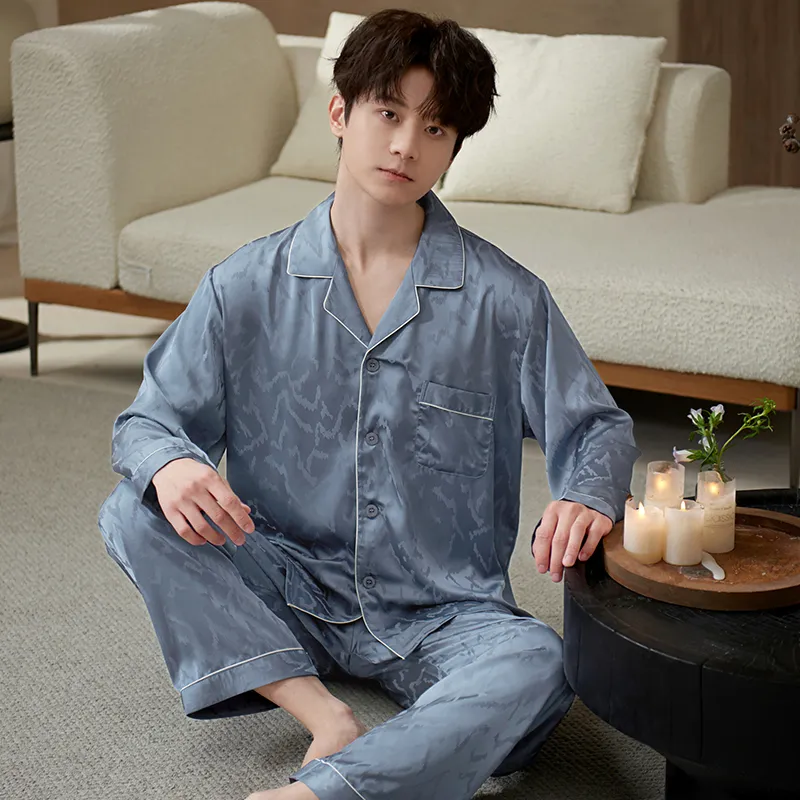 Shanghai Story Pajama Set Men's Blue Gray-2