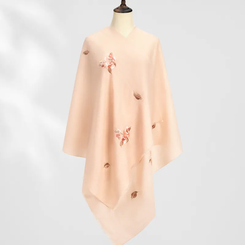 Shanghai Story 100% Sheep Wool Shawls Women's Fragrance Collection 3 Colors Available-35