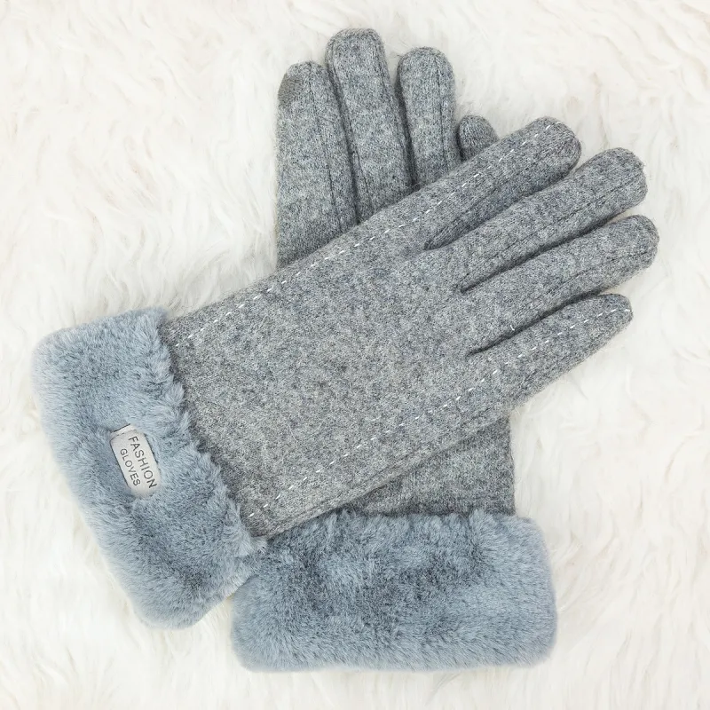 Shanghai Story Wool Blend Knit Gloves Women's-20