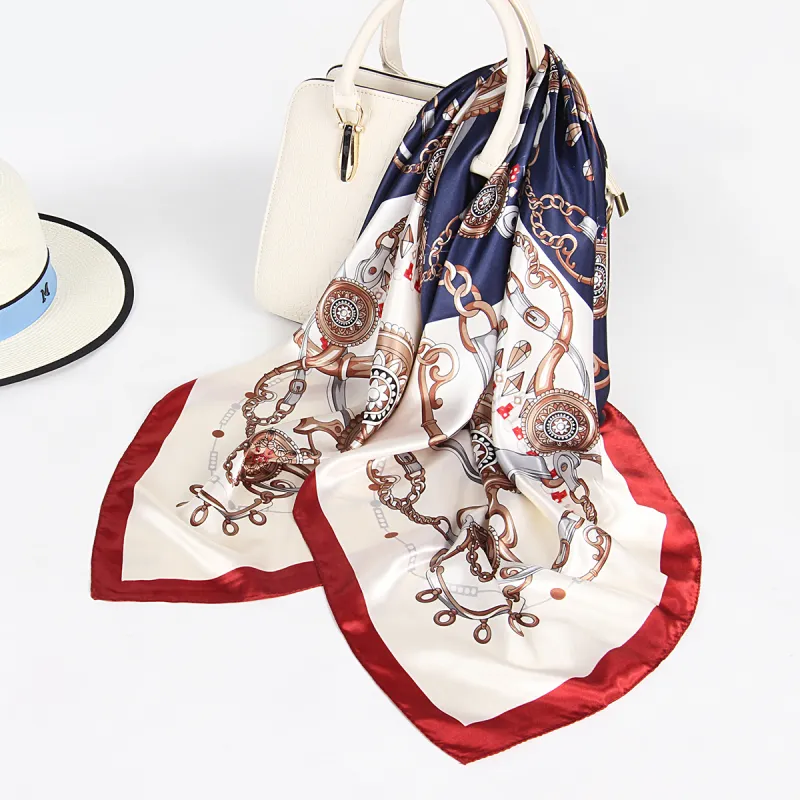 Shanghai Story 100% Polyester Silk Scarves Women's-35