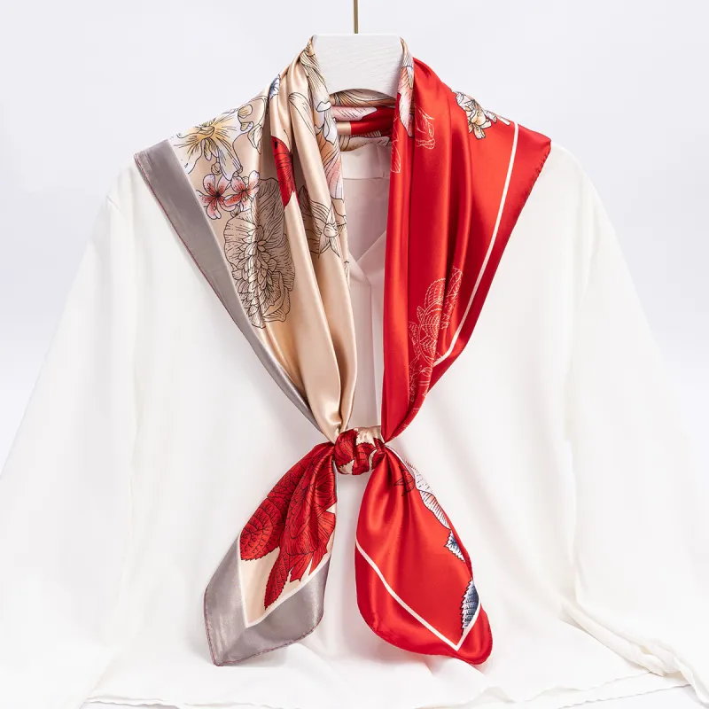 Shanghai Story 100% Polyester Silk Scarves Women's-14