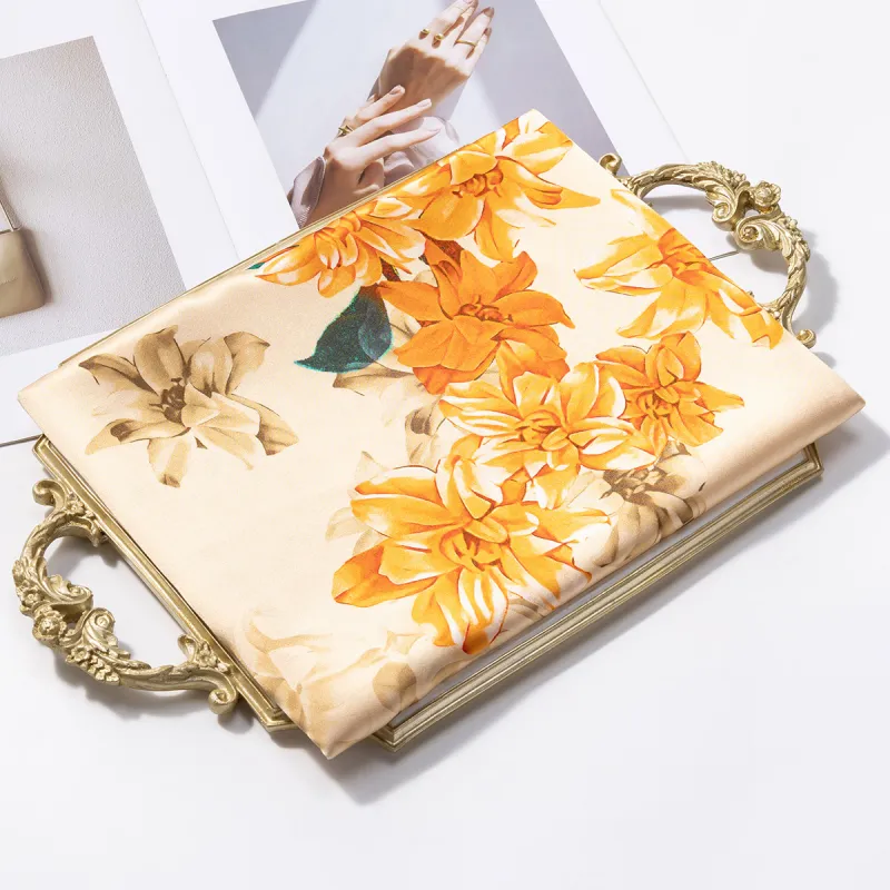 Shanghai Story 100% Mulberry Silk Scarves Women's Summer Solstice Listening To Lotus, Gift Box Set-14