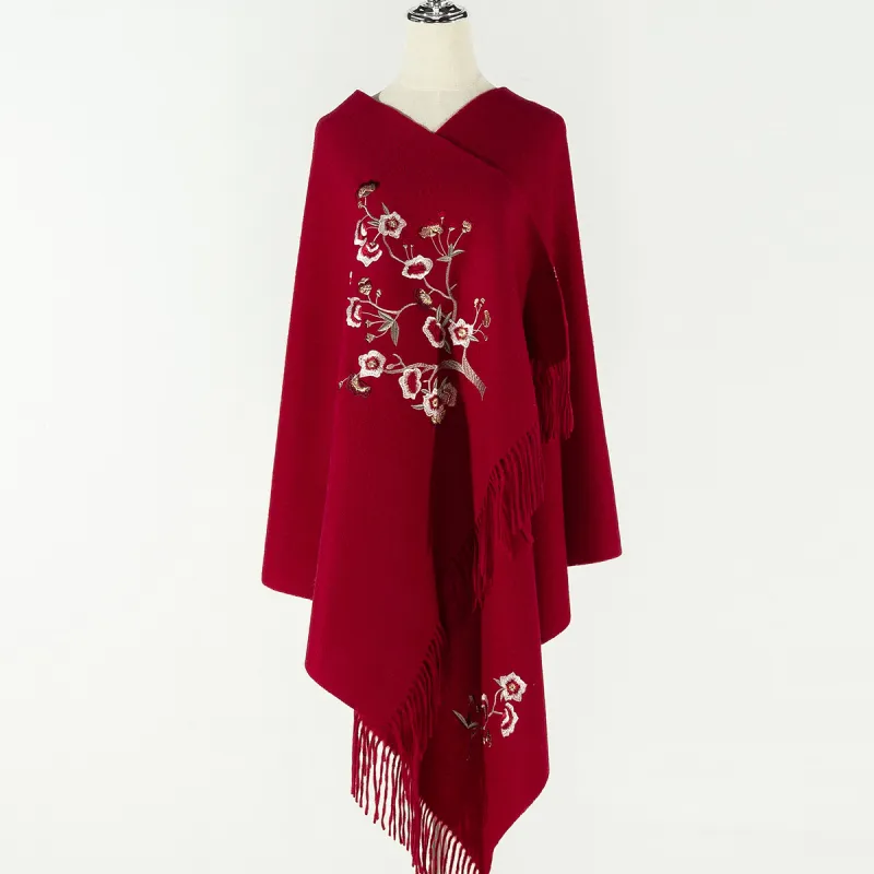 Shanghai Story Sheep Wool Knit Scarves Women's 3 Colors Available For Selection-2
