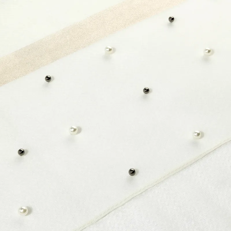 Shanghai Story Polyester Silk Scarves Women's Beaded Feather Fall-13