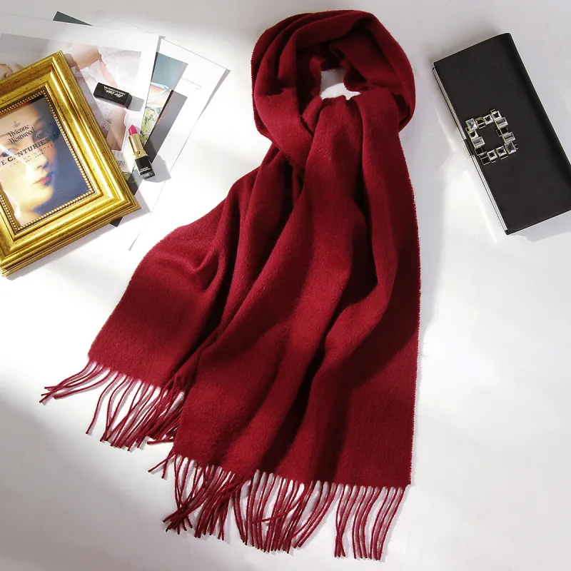 Shanghai Story 100% Sheep Wool Knit Scarves Unisex Multiple Colors-8