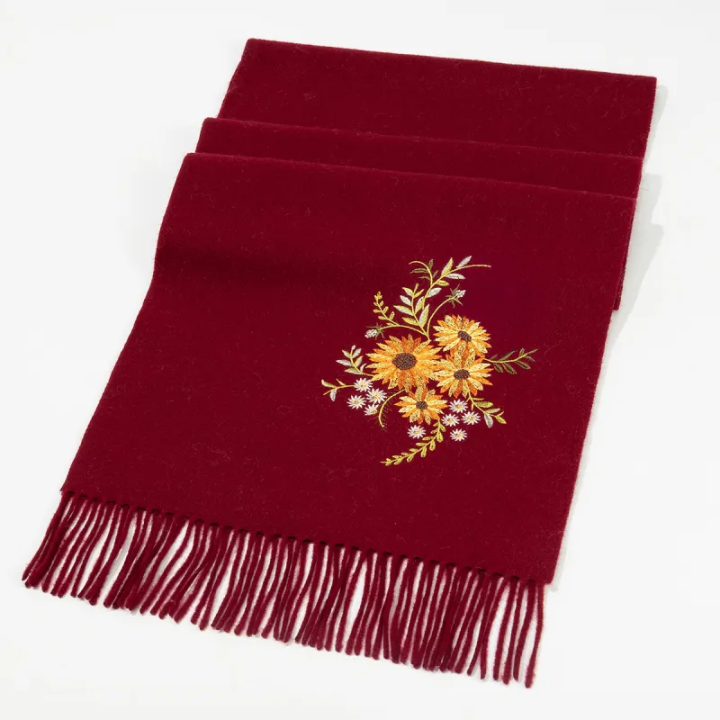 Shanghai Story 100% Sheep Wool Knit Scarves Women's Sunny And Thriving-11
