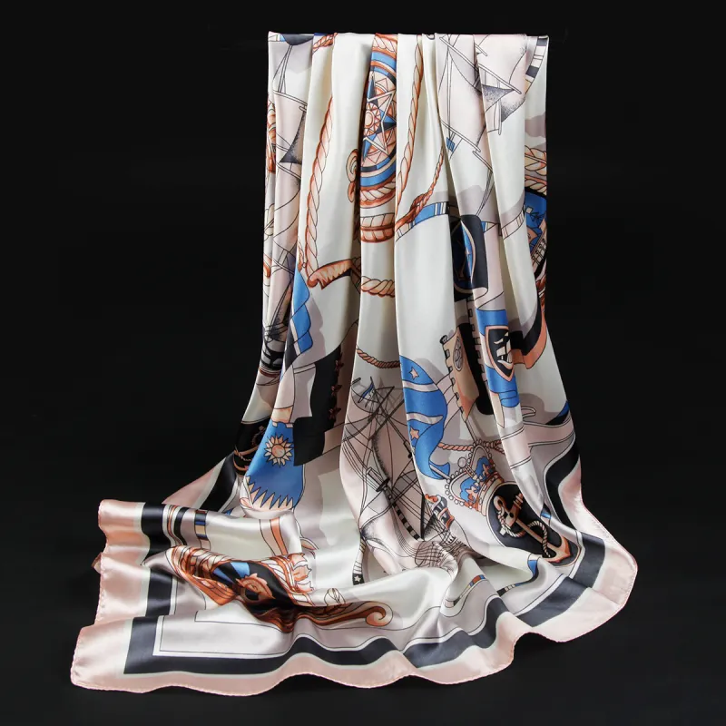 Shanghai Story 100% Polyester Silk Scarves Women's-11