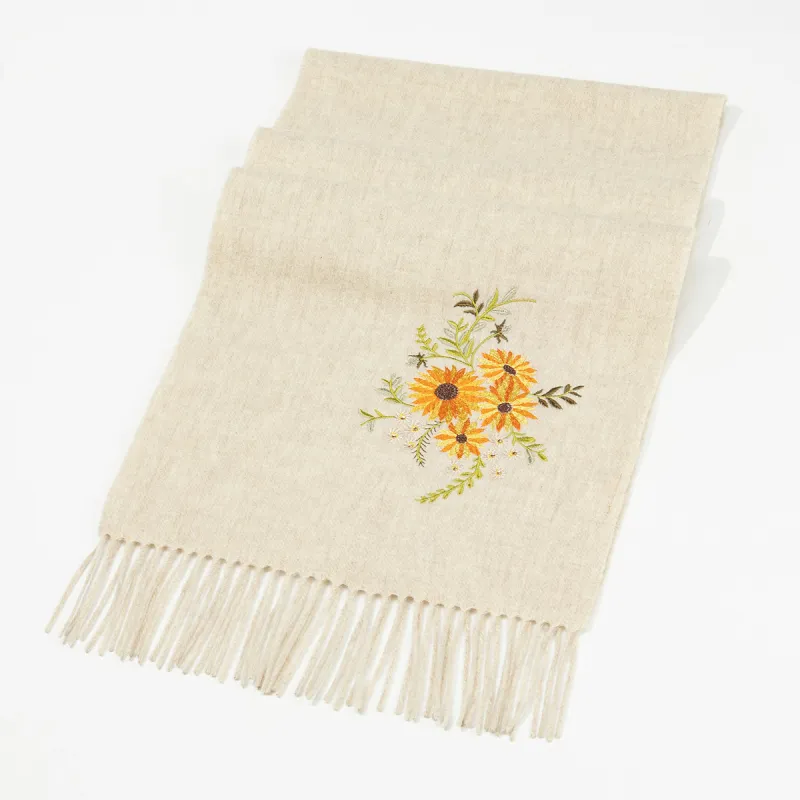 Shanghai Story 100% Sheep Wool Knit Scarves Women's Sunny And Thriving-7