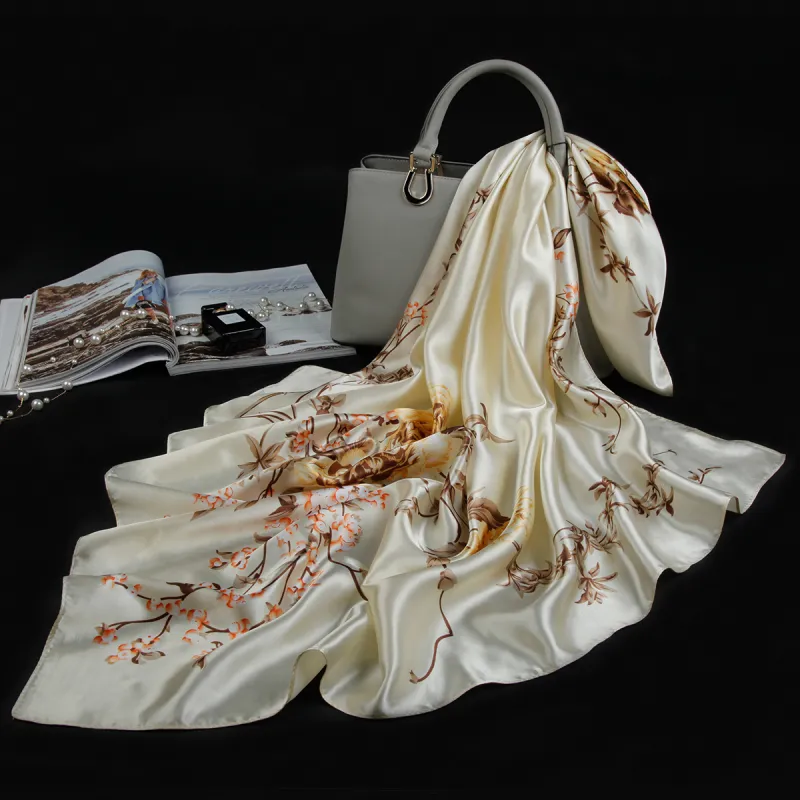 Shanghai Story 100% Polyester Silk Scarves Women's-33