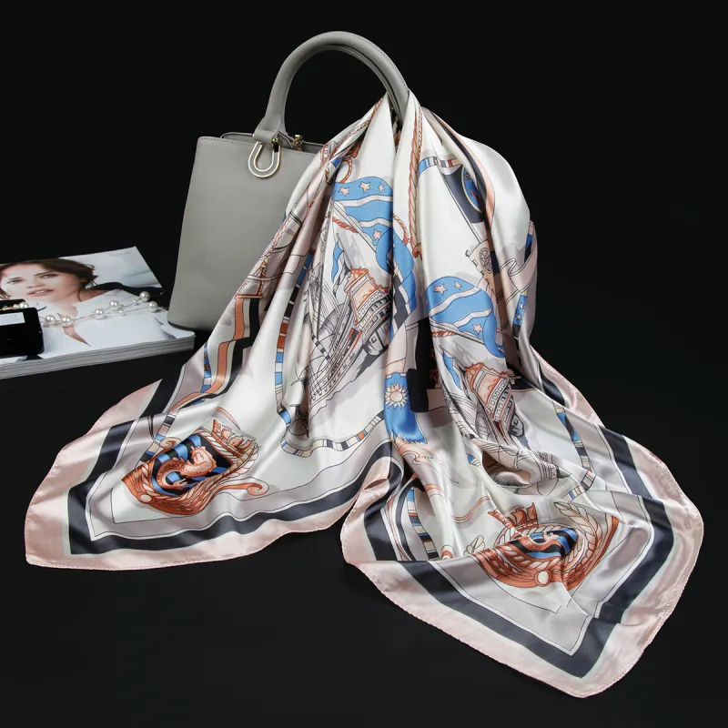 Shanghai Story 100% Polyester Silk Scarves Women's-10