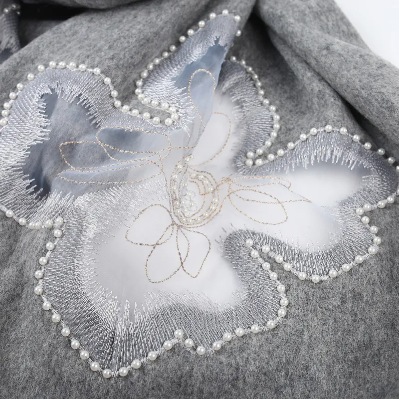Shanghai Story 100% Sheep Wool Shawls Women's Encounter The Bloom, Nude-25