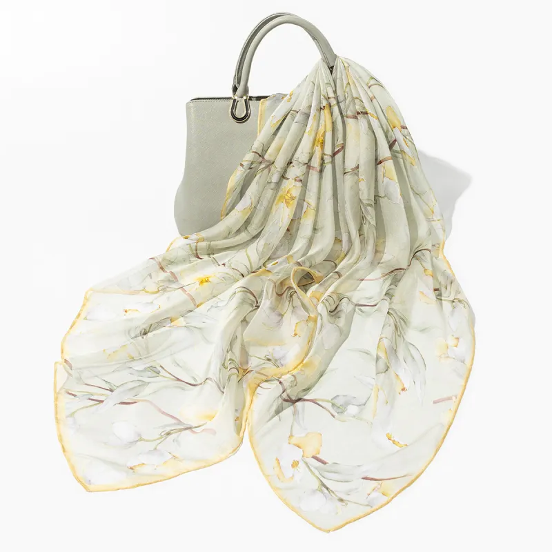 Shanghai Story 100% Mulberry Silk Scarves Women's Spring Song Like A Dream Gift Box Set-27