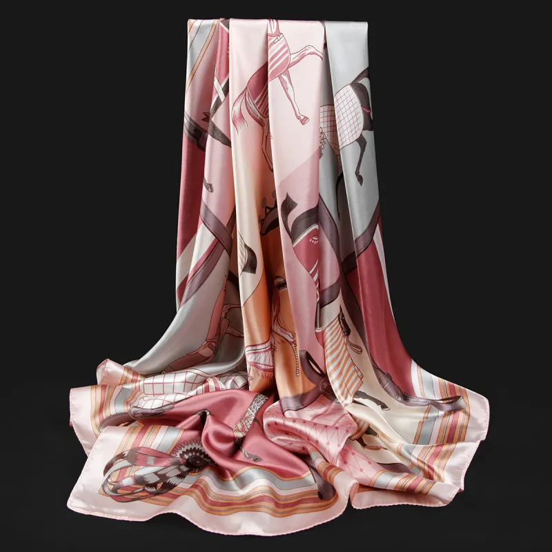 Shanghai Story 100% Polyester Silk Scarves Women's-50