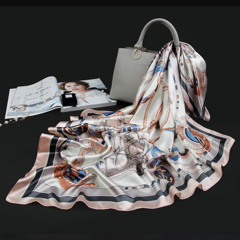 Shanghai Story 100% Polyester Silk Scarves Women's-9
