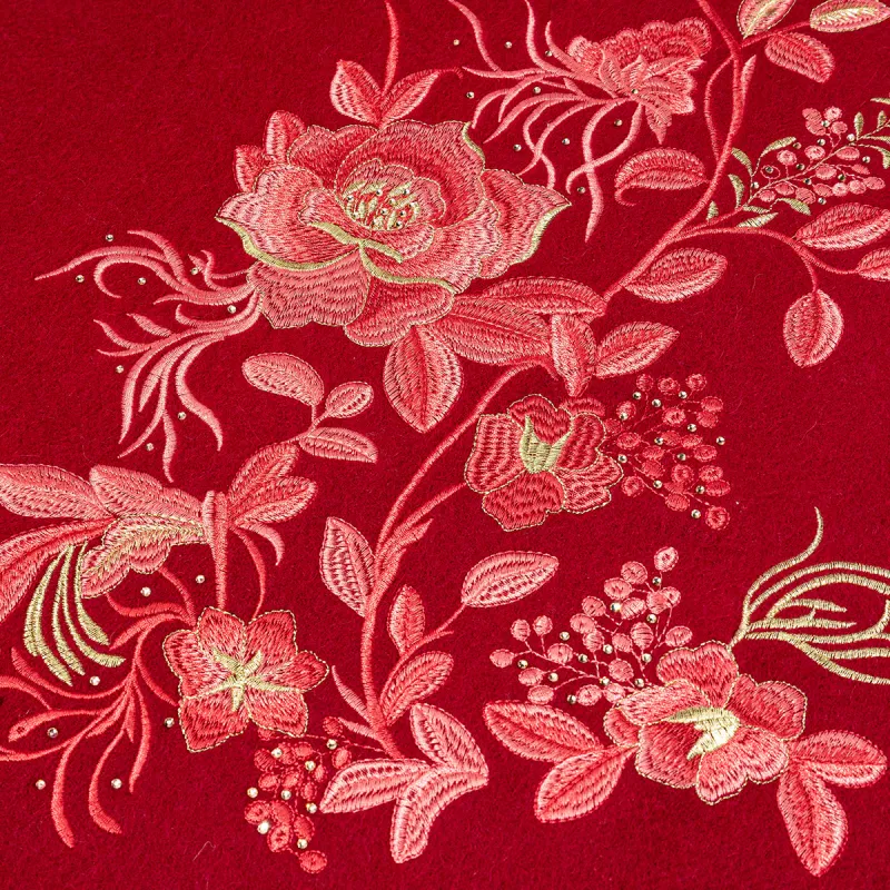 Shanghai Story 100% Sheep Wool Shawls Women's Floral Pattern 4 Colors Available-9