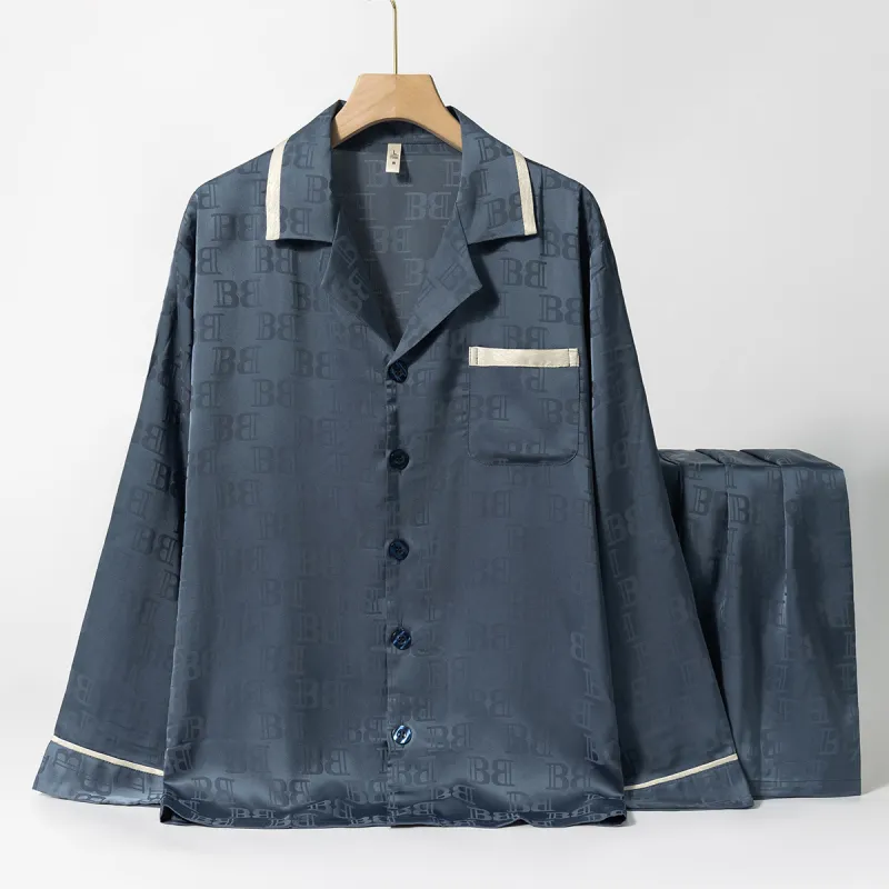 Shanghai Story Pajama Set Men's Blue Gray-1