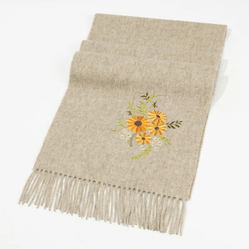Shanghai Story 100% Sheep Wool Knit Scarves Women's Sunny And Thriving-2