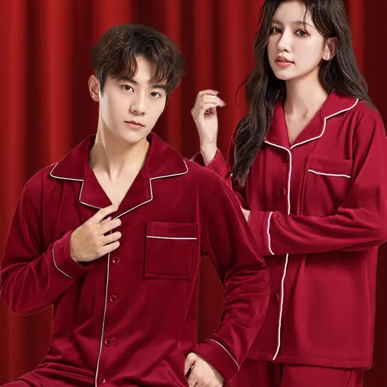 Shanghai Story Pajama Set Unisex 2 Piece Set Burgundy-9