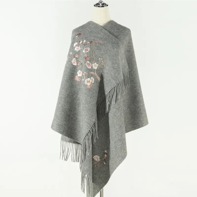 Shanghai Story Sheep Wool Knit Scarves Women's 3 Colors Available For Selection-6