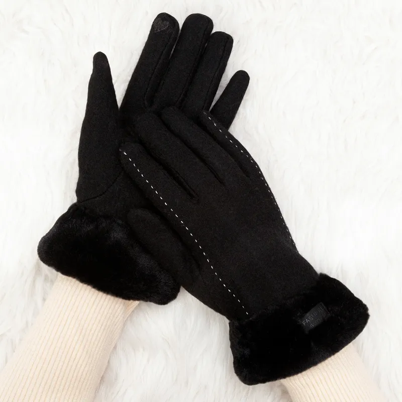 Shanghai Story Wool Blend Knit Gloves Women's-11