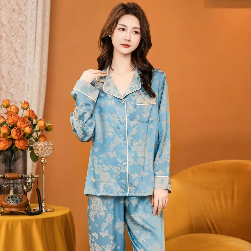 Shanghai Story Pajama Set Women's Emerald Blue-4