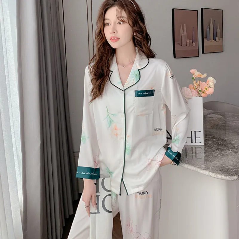 Shanghai Story Pajama Set Women's Pink White-2
