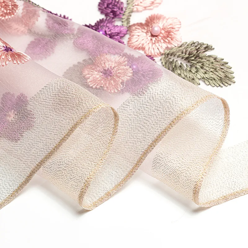 Shanghai Story Polyester Silk Scarves Women's Beaded Feather Fall-31
