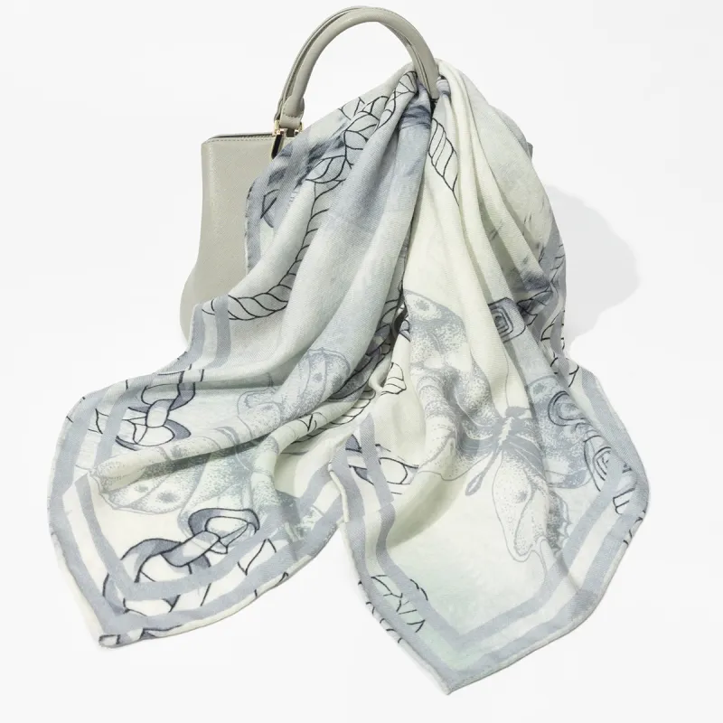 Shanghai Story Sheep Wool Knit Scarves Women's 6 Colors Available For Selection-5