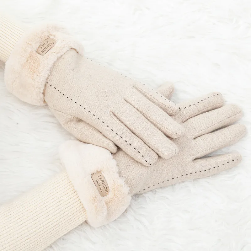 Shanghai Story Wool Blend Knit Gloves Women's-33