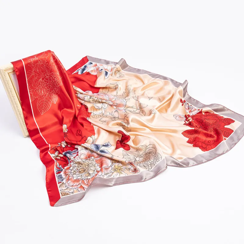 Shanghai Story 100% Polyester Silk Scarves Women's-17