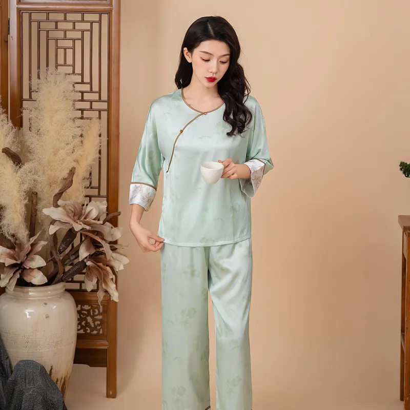 Shanghai Story Pajama Set Women's Celadon Green-5