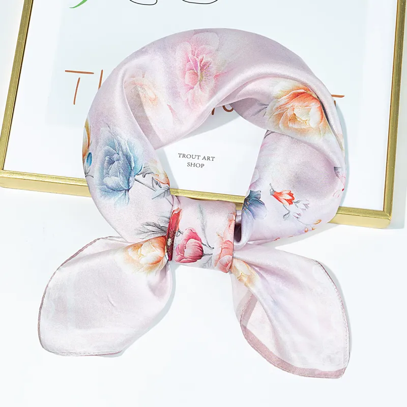 Shanghai Story 100% Mulberry Silk Silk Scarves Women's Patch Bamboo Leaf Flower Gift Box Set-113
