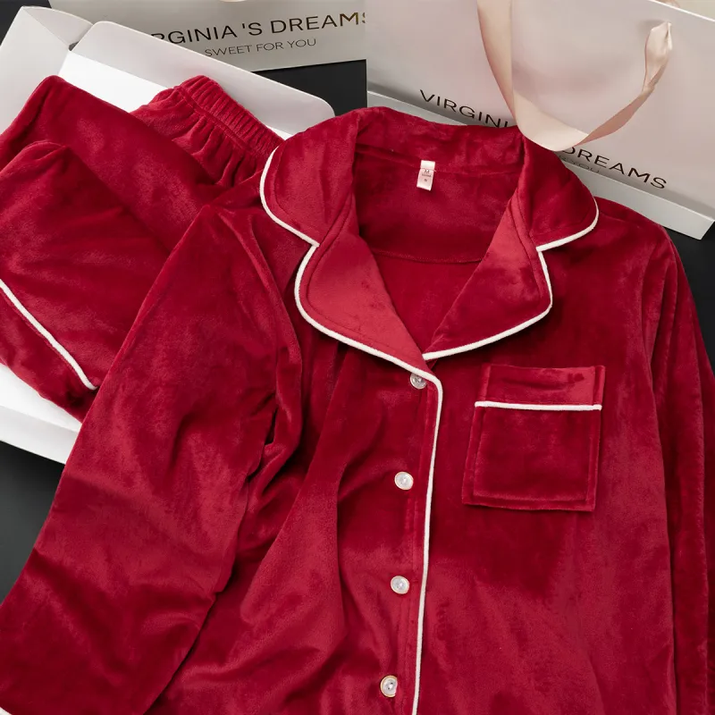 Shanghai Story Pajama Set Unisex 2 Piece Set Burgundy-8