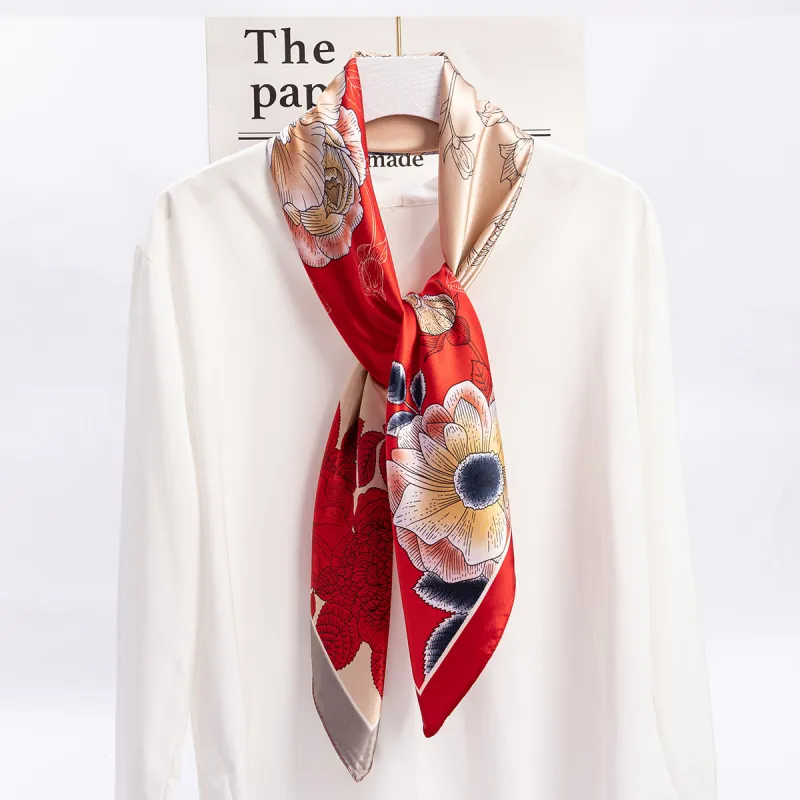 Shanghai Story 100% Polyester Silk Scarves Women's-15